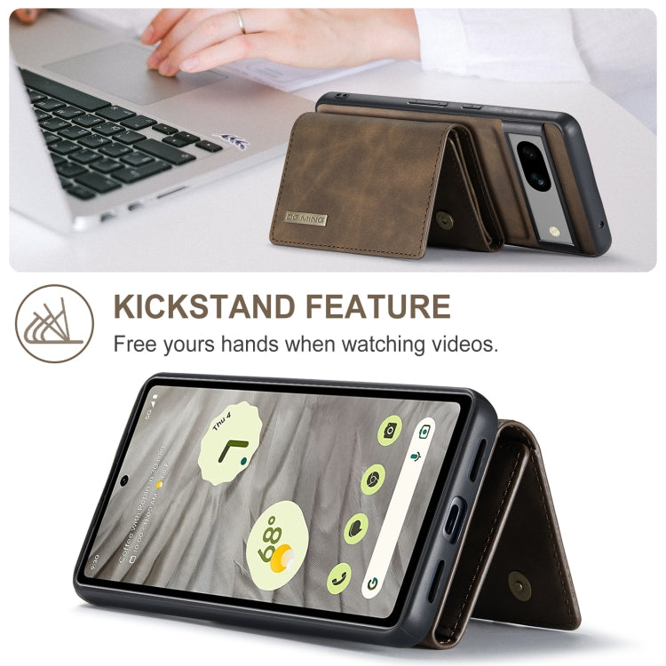 For Google Pixel 8A DG.MING M1 Series 3-Fold Multi Card Wallet + Magnetic Phone Case(Coffee) - Google Cases by DG.MING | Online Shopping South Africa | PMC TechLife | Buy Now Pay Later Mobicred