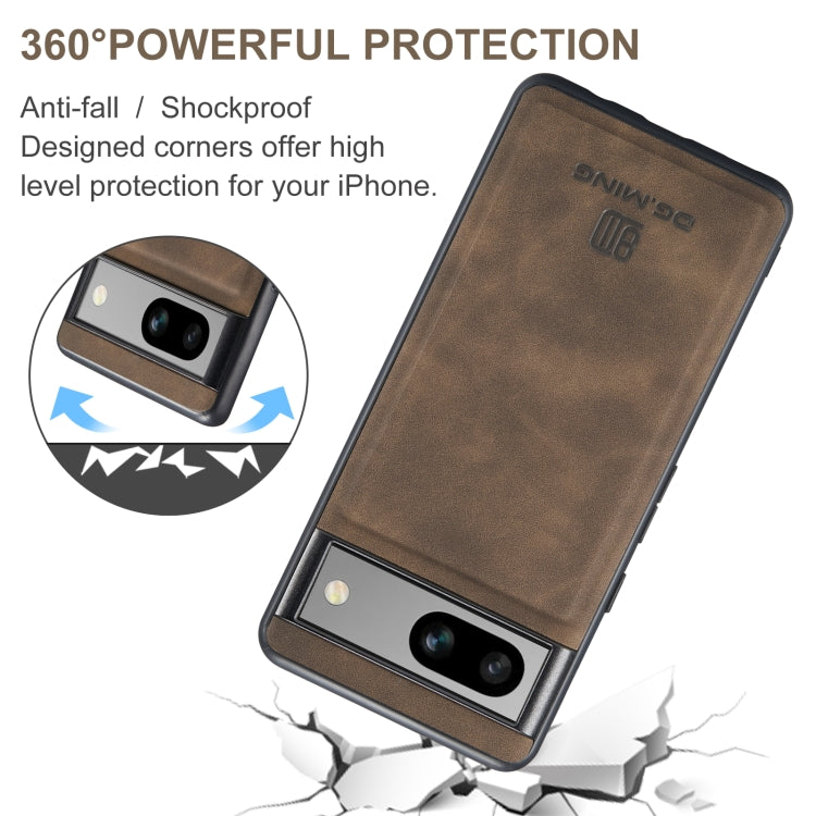 For Google Pixel 8A DG.MING M1 Series 3-Fold Multi Card Wallet + Magnetic Phone Case(Coffee) - Google Cases by DG.MING | Online Shopping South Africa | PMC TechLife | Buy Now Pay Later Mobicred