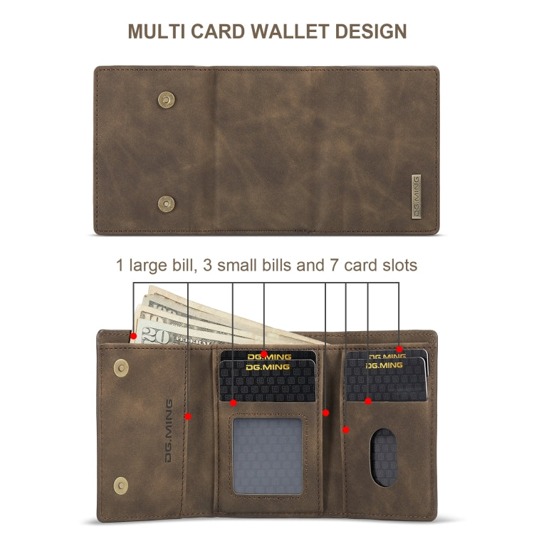 For Google Pixel 8A DG.MING M1 Series 3-Fold Multi Card Wallet + Magnetic Phone Case(Coffee) - Google Cases by DG.MING | Online Shopping South Africa | PMC TechLife | Buy Now Pay Later Mobicred