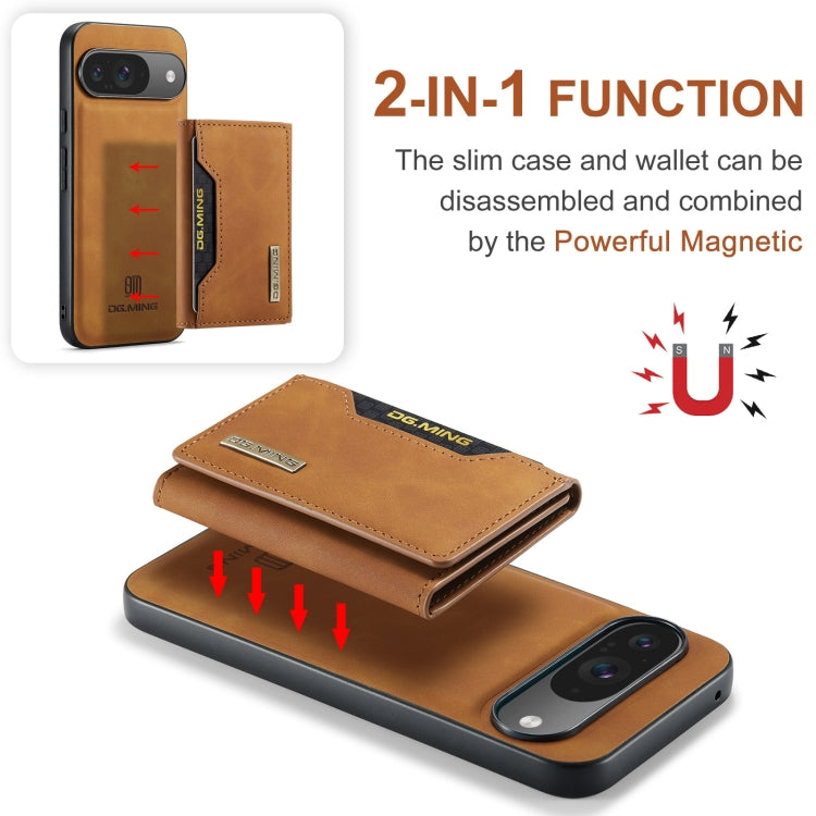 For Google Pixel 9 / 9 Pro DG.MING M2 Series 3-Fold Multi Card Bag + Magnetic Phone Case(Brown) - free shipping - PMC Jewellery - Order now!