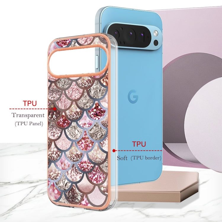 For Google Pixel 9 / 9 Pro Electroplating IMD TPU Phone Case(Pink Scales) - Google Cases by PMC Jewellery | Online Shopping South Africa | PMC Jewellery | Buy Now Pay Later Mobicred