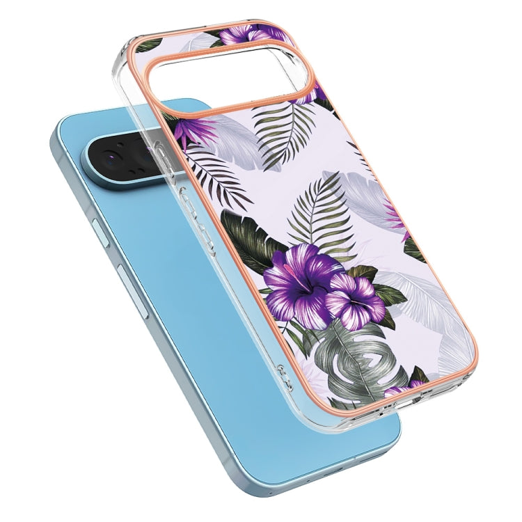 For Google Pixel 9 Pro XL Electroplating IMD TPU Phone Case(Purple Flower) - Google Cases by PMC TechLife | Online Shopping South Africa | PMC TechLife | Buy Now Pay Later Mobicred