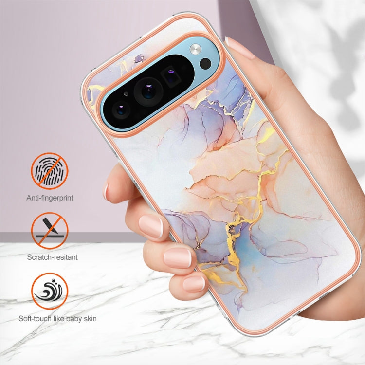 For Google Pixel 9 Pro XL Electroplating IMD TPU Phone Case(White Marble) - Google Cases by PMC TechLife | Online Shopping South Africa | PMC TechLife | Buy Now Pay Later Mobicred