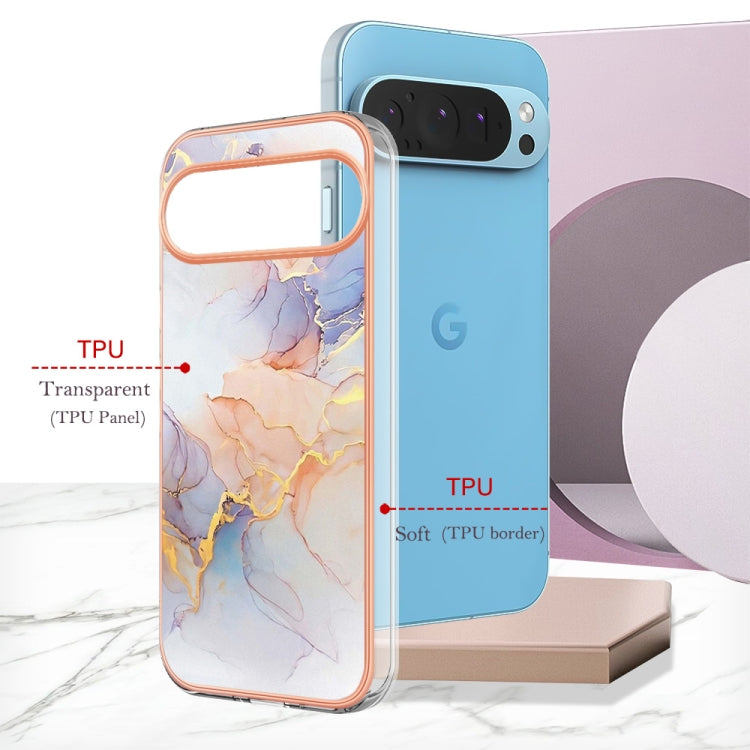 For Google Pixel 9 Pro XL Electroplating IMD TPU Phone Case(White Marble) - Google Cases by PMC TechLife | Online Shopping South Africa | PMC TechLife | Buy Now Pay Later Mobicred