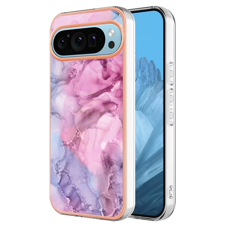For Google Pixel 9 Pro XL Electroplating Marble Dual-side IMD Phone Case(Pink 013) - free shipping - PMC TechLife - Order now!