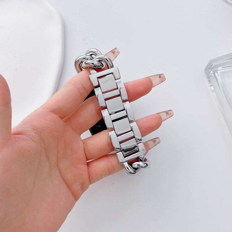 Big Denim Chain Metal Watch Band For Apple Watch 9 41mm(Silver) - free shipping - PMC TechLife - Order now!