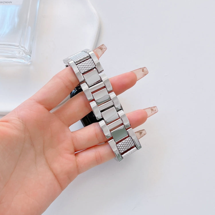 Plaid Metal Watch Band For Apple Watch Series 10 46mm(Silver) - free shipping - PMC TechLife - Order now!
