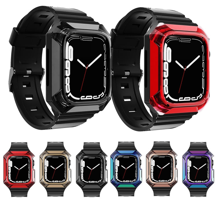 Armor Case Integrated TPU Watch Band For Apple Watch Series 10 42mm(Blue) - Watch Cases by PMC Jewellery | Online Shopping South Africa | PMC Jewellery | Buy Now Pay Later Mobicred