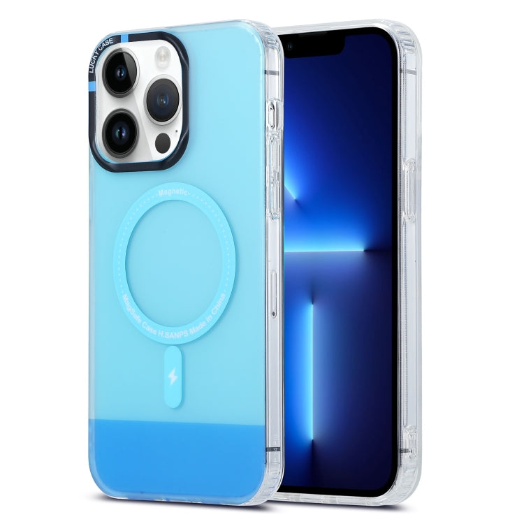 For iPhone 13 Pro PC + TPU IMD MagSafe Magnetic Phone Case(Blue) - free shipping - PMC TechLife - Order now!
