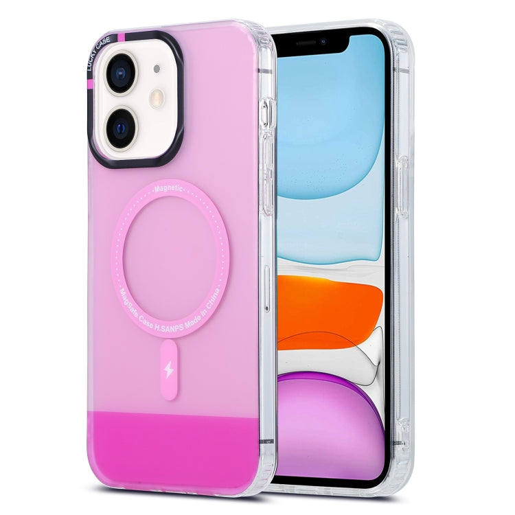 For iPhone 11 PC + TPU IMD MagSafe Magnetic Phone Case(Pink) - iPhone 11 Cases by PMC TechLife | Online Shopping South Africa | PMC TechLife