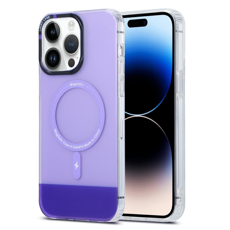 For iPhone 15 Pro Max PC + TPU IMD MagSafe Magnetic Phone Case(Purple) - iPhone 15 Pro Max Cases by PMC TechLife | Online Shopping South Africa | PMC TechLife