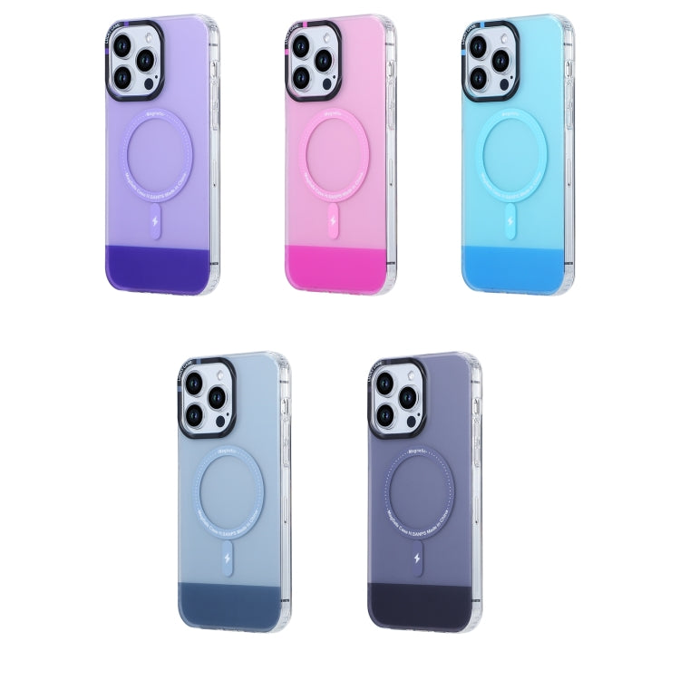 For iPhone 15 Plus PC + TPU IMD MagSafe Magnetic Phone Case(Grey) - iPhone 15 Plus Cases by PMC TechLife | Online Shopping South Africa | PMC TechLife