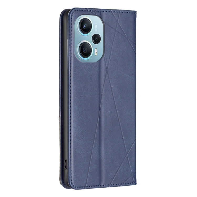 For Xiaomi Poco F5 5G / Redmi Note 12 Turbo Rhombus Texture Magnetic Leather Phone Case(Blue) - Xiaomi Cases by PMC TechLife | Online Shopping South Africa | PMC TechLife | Buy Now Pay Later Mobicred