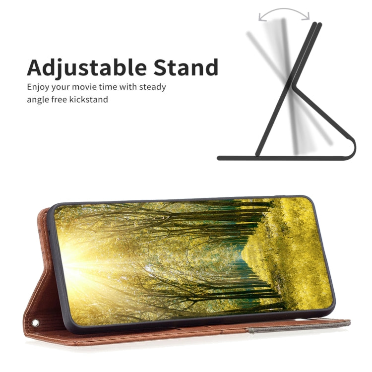 For Xiaomi Redmi Note 13 Rhombus Texture Magnetic Leather Phone Case(Brown) - Xiaomi Cases by PMC TechLife | Online Shopping South Africa | PMC TechLife | Buy Now Pay Later Mobicred