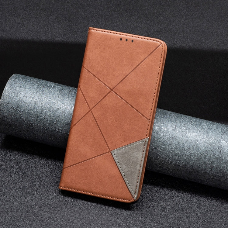 For Xiaomi Redmi Note 13 Rhombus Texture Magnetic Leather Phone Case(Brown) - Xiaomi Cases by PMC TechLife | Online Shopping South Africa | PMC TechLife | Buy Now Pay Later Mobicred