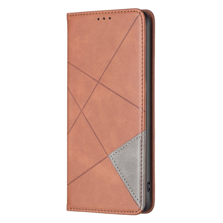 For Xiaomi Redmi Note 13 Pro 4G Global Rhombus Texture Magnetic Leather Phone Case(Brown) - Note 13 Pro Cases by PMC Jewellery | Online Shopping South Africa | PMC Jewellery | Buy Now Pay Later Mobicred