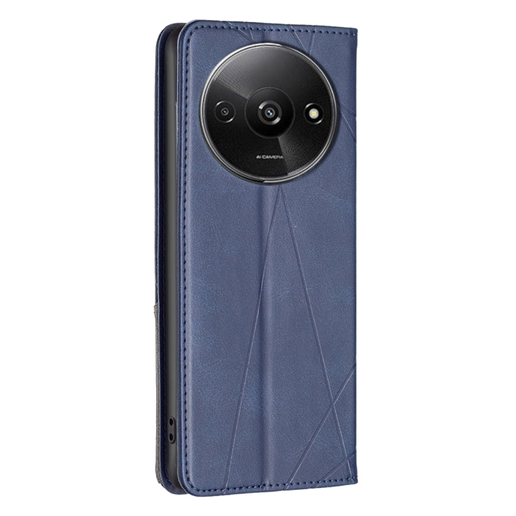 For Xiaomi Redmi A3 Rhombus Texture Magnetic Leather Phone Case(Blue) - Xiaomi Cases by PMC TechLife | Online Shopping South Africa | PMC TechLife | Buy Now Pay Later Mobicred