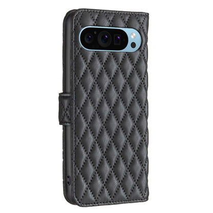 For Google Pixel 9 Diamond Lattice Wallet Leather Flip Phone Case(Black) - Google Cases by PMC Jewellery | Online Shopping South Africa | PMC Jewellery | Buy Now Pay Later Mobicred