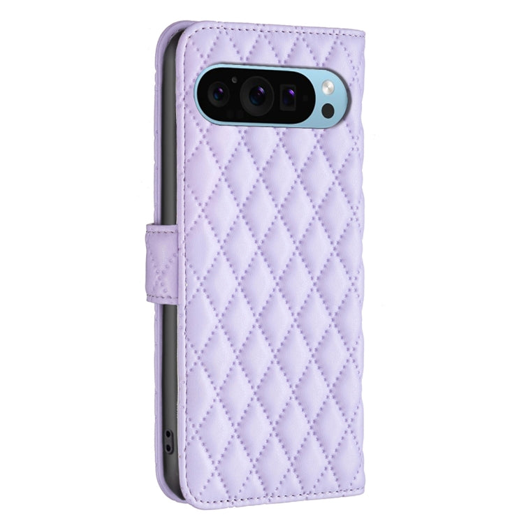 For Google Pixel 9 Pro Diamond Lattice Wallet Leather Flip Phone Case(Purple) - Google Cases by PMC Jewellery | Online Shopping South Africa | PMC Jewellery | Buy Now Pay Later Mobicred