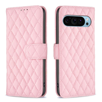 For Google Pixel 9 Pro Diamond Lattice Wallet Leather Flip Phone Case(Pink) - Google Cases by PMC Jewellery | Online Shopping South Africa | PMC Jewellery | Buy Now Pay Later Mobicred