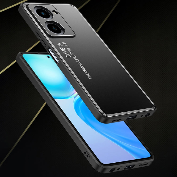 For vivo iQOO Z7 Frosted Metal Phone Case(Blue) - vivo Cases by PMC TechLife | Online Shopping South Africa | PMC TechLife