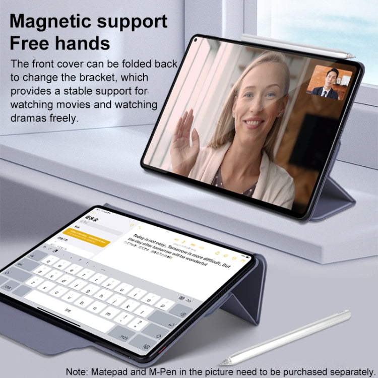 For Huawei Matepad 11 2021 3-fold Double-sided Clip Buckle Magnetic Smart Tablet Case(Lavender) - Huawei by PMC TechLife | Online Shopping South Africa | PMC TechLife | Buy Now Pay Later Mobicred