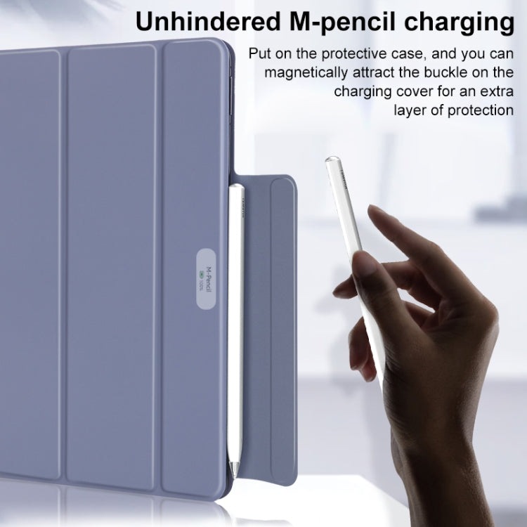 For Huawei Matepad 11 2021 3-fold Double-sided Clip Buckle Magnetic Smart Tablet Case(Lavender) - Huawei by PMC TechLife | Online Shopping South Africa | PMC TechLife | Buy Now Pay Later Mobicred