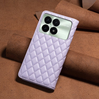 For Xiaomi Redmi K70E Diamond Lattice Magnetic Leather Flip Phone Case(Purple) - K70E Cases by PMC Jewellery | Online Shopping South Africa | PMC Jewellery