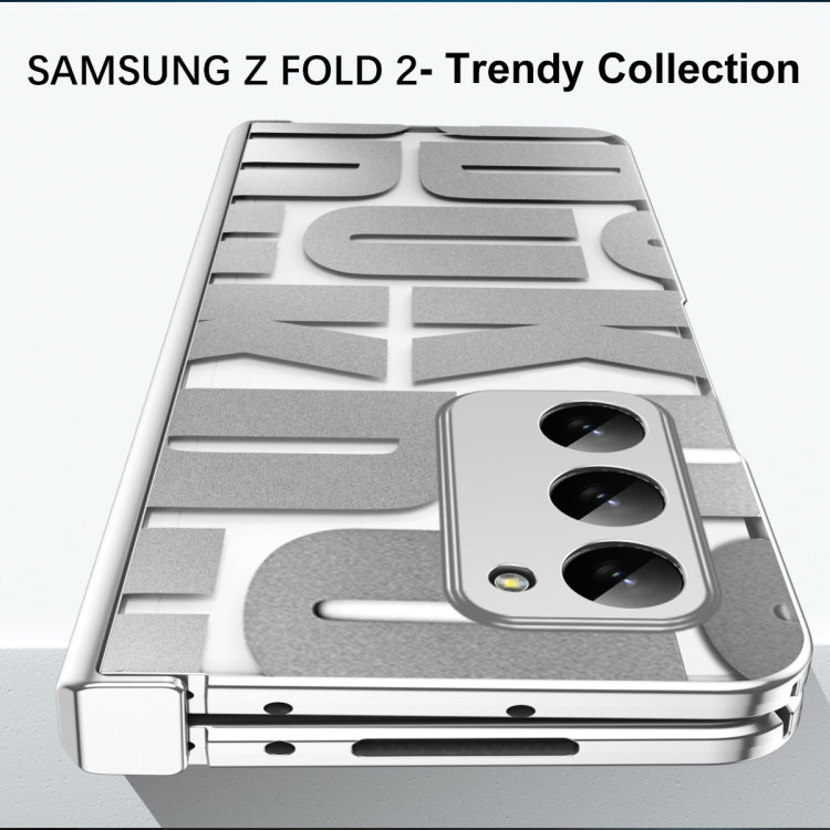 For Samsung Galaxy Z Fold2 5G Integrated Electroplating Folding Phone Case with Hinge(Silver) - Galaxy Phone Cases by PMC Jewellery | Online Shopping South Africa | PMC Jewellery