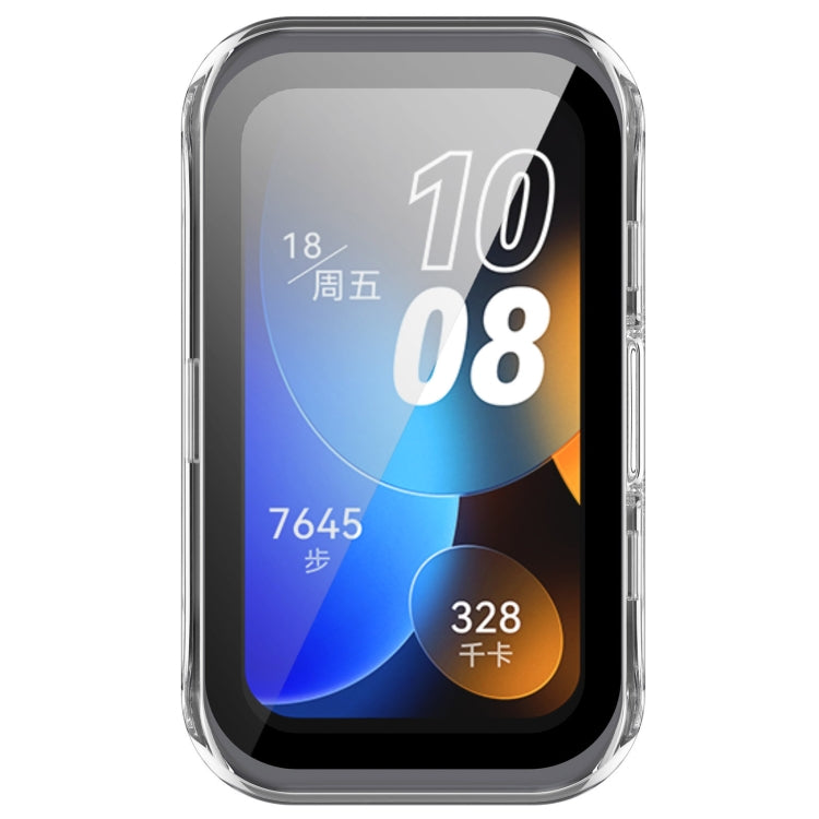 For Huawei Band 10 / 9 / 8 PC + Tempered Film Integrated Protective Watch Case(Transparent White) - Watch Cases by PMC TechLife | Online Shopping South Africa | PMC TechLife | Buy Now Pay Later Mobicred