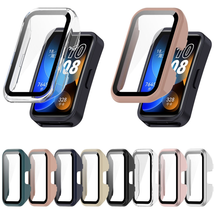 For Huawei Band 9 / 8 PC + Tempered Film Integrated Protective Watch Case(Matte Silver) - Watch Cases by PMC TechLife | Online Shopping South Africa | PMC TechLife
