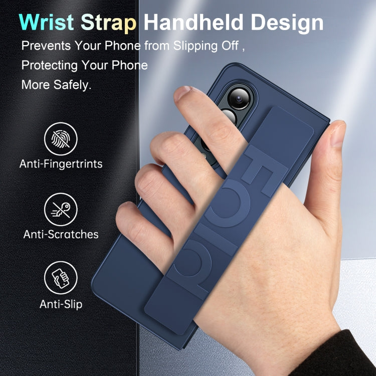 For Samsung Galaxy Z Fold4 Silicone Wristband Holder Foldable Phone Case(Blue) - Galaxy Z Fold4 5G Cases by PMC TechLife | Online Shopping South Africa | PMC TechLife