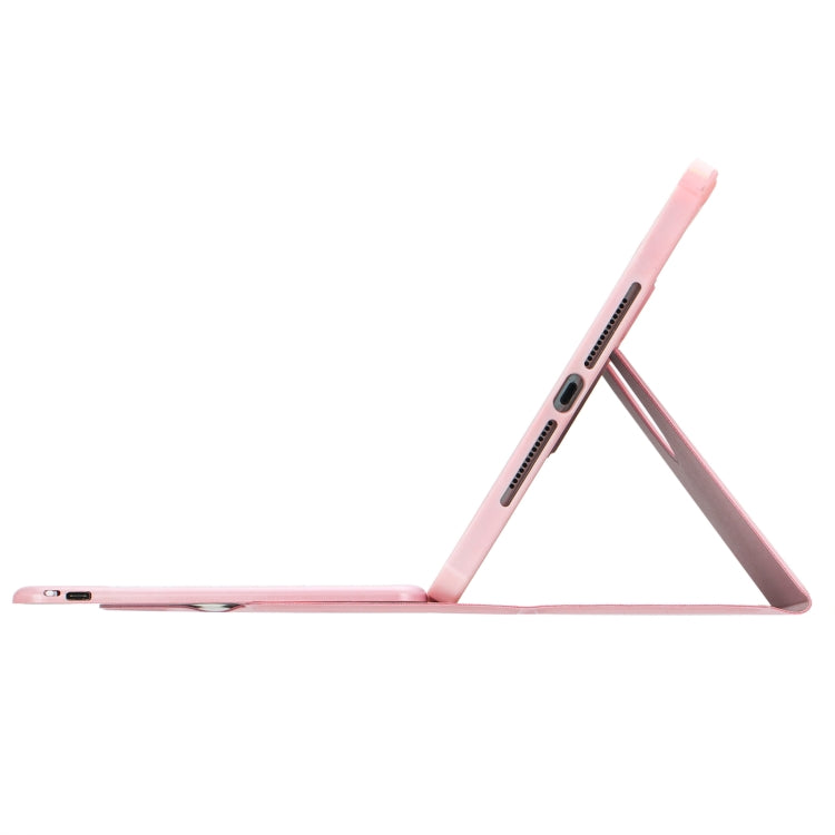 For iPad 10th Gen 10.9 2022 F10B 360 Rotation Acrylic Transparent Bluetooth Keyboard Leather Case(Pink) - Universal by PMC TechLife | Online Shopping South Africa | PMC TechLife