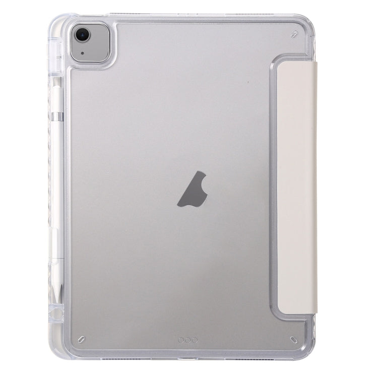 For iPad Air 11 2025 / 2024 Clear Acrylic 3-Fold Leather Tablet Case(Grey) - iPad Air 11 2025 / 2024 Cases by PMC TechLife | Online Shopping South Africa | PMC TechLife | Buy Now Pay Later Mobicred