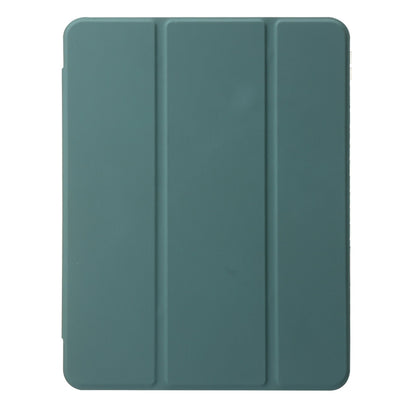 For iPad Pro 11 2024 Clear Acrylic 3-Fold Leather Tablet Case(Dark Green) - iPad Pro 11 2024 Cases by PMC Jewellery | Online Shopping South Africa | PMC Jewellery | Buy Now Pay Later Mobicred