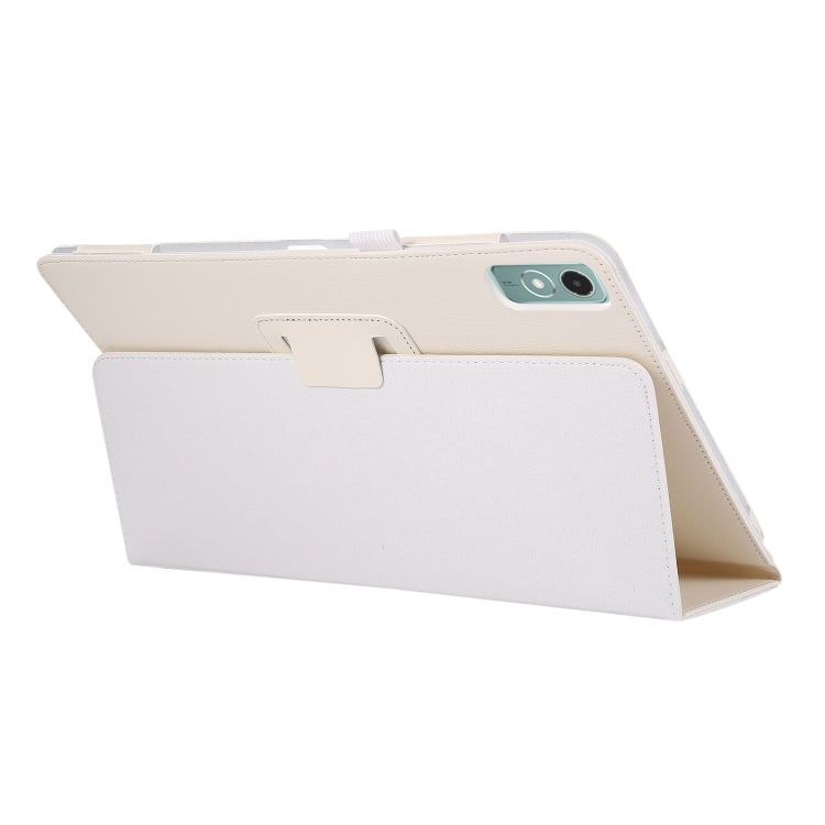 For Lenovo Xiaoxin Pad 11 2024 / M11 Litchi Texture Leather Tablet Case(White) - Lenovo by PMC Jewellery | Online Shopping South Africa | PMC Jewellery | Buy Now Pay Later Mobicred