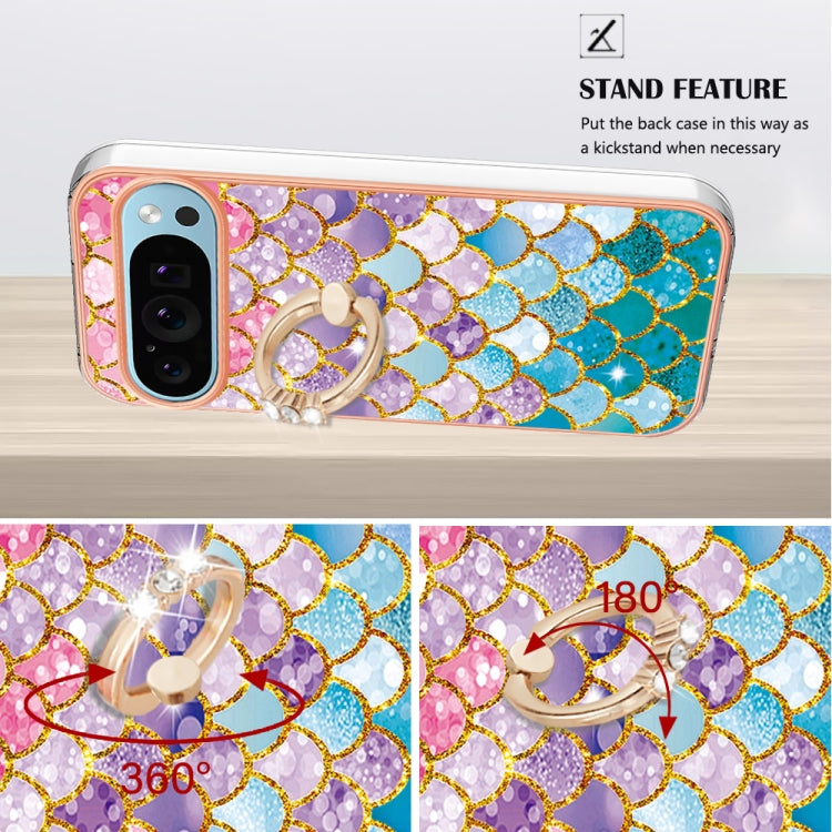 For Google Pixel 9 Pro XL Electroplating IMD TPU Phone Case with Ring(Colorful Scales) - Google Cases by PMC TechLife | Online Shopping South Africa | PMC TechLife | Buy Now Pay Later Mobicred