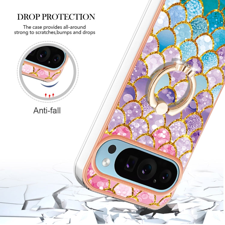 For Google Pixel 9 Pro XL Electroplating IMD TPU Phone Case with Ring(Colorful Scales) - Google Cases by PMC TechLife | Online Shopping South Africa | PMC TechLife | Buy Now Pay Later Mobicred