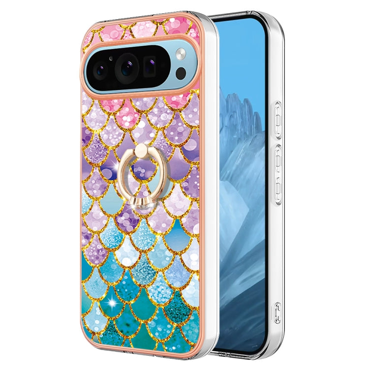 For Google Pixel 9 / 9 Pro Electroplating IMD TPU Phone Case with Ring(Colorful Scales) - Google Cases by PMC TechLife | Online Shopping South Africa | PMC TechLife | Buy Now Pay Later Mobicred
