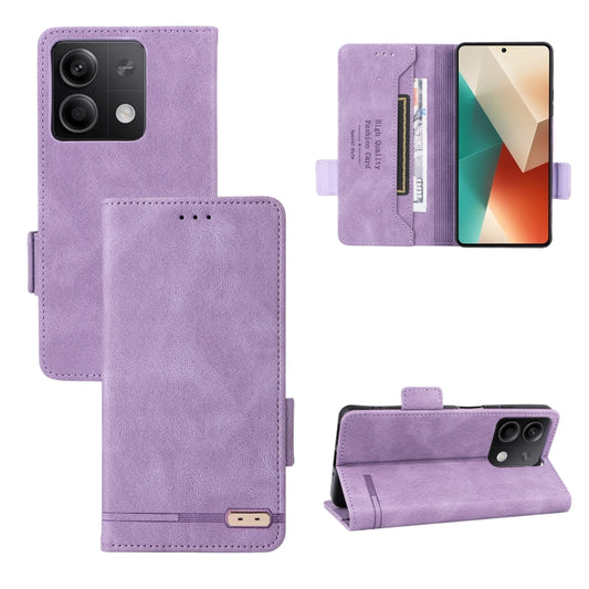 For Xiaomi Redmi Note 13 5G Magnetic Clasp Leather Phone Case(Purple) - Note 13 Cases by PMC Jewellery | Online Shopping South Africa | PMC Jewellery | Buy Now Pay Later Mobicred