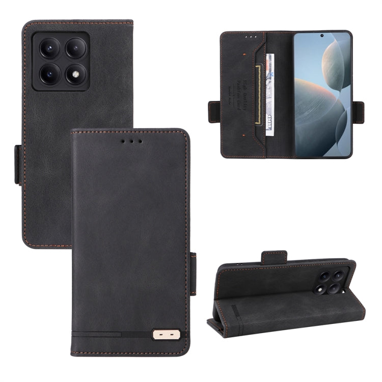 For Xiaomi Redmi K70E 5G Magnetic Clasp Leather Phone Case(Black) - Xiaomi Cases by PMC TechLife | Online Shopping South Africa | PMC TechLife | Buy Now Pay Later Mobicred