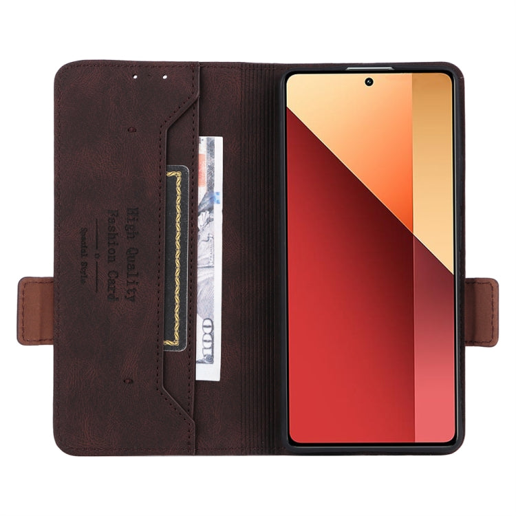 For Xiaomi Redmi Note 13 Pro 4G Magnetic Clasp Leather Phone Case(Brown) - Xiaomi Cases by PMC Jewellery | Online Shopping South Africa | PMC Jewellery | Buy Now Pay Later Mobicred