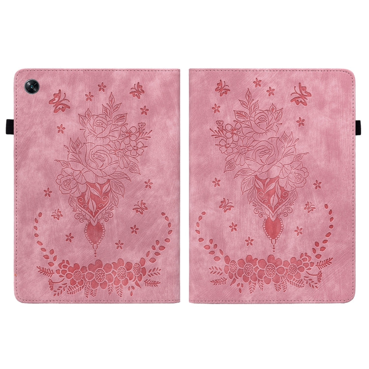 For OPPO Pad Air Butterfly Rose Embossed Leather Tablet Case(Pink) - OPPO by PMC TechLife | Online Shopping South Africa | PMC TechLife | Buy Now Pay Later Mobicred