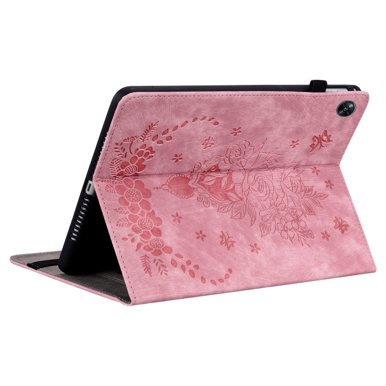 For OPPO Pad Air Butterfly Rose Embossed Leather Tablet Case(Pink) - OPPO by PMC TechLife | Online Shopping South Africa | PMC TechLife | Buy Now Pay Later Mobicred