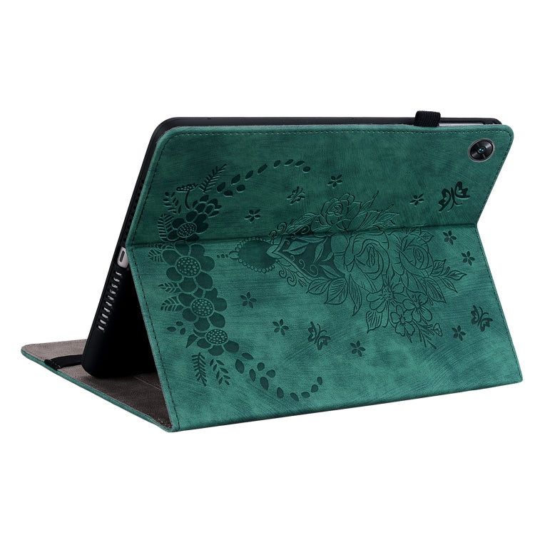 For OPPO Pad Air Butterfly Rose Embossed Leather Tablet Case(Green) - OPPO by PMC TechLife | Online Shopping South Africa | PMC TechLife | Buy Now Pay Later Mobicred