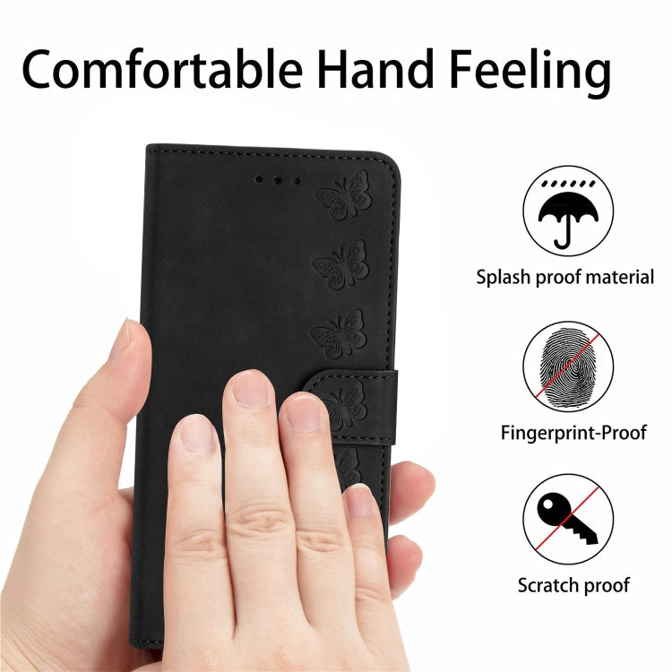For iPhone 16 Plus Seven Butterflies Embossed Leather Phone Case(Black) - free shipping - PMC TechLife - Order now!