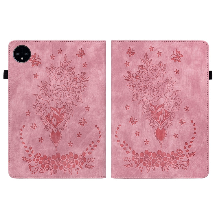 For Huawei MatePad Pro 11 2022 Butterfly Rose Embossed Leather Tablet Case(Pink) - Huawei Cases by PMC TechLife | Online Shopping South Africa | PMC TechLife | Buy Now Pay Later Mobicred