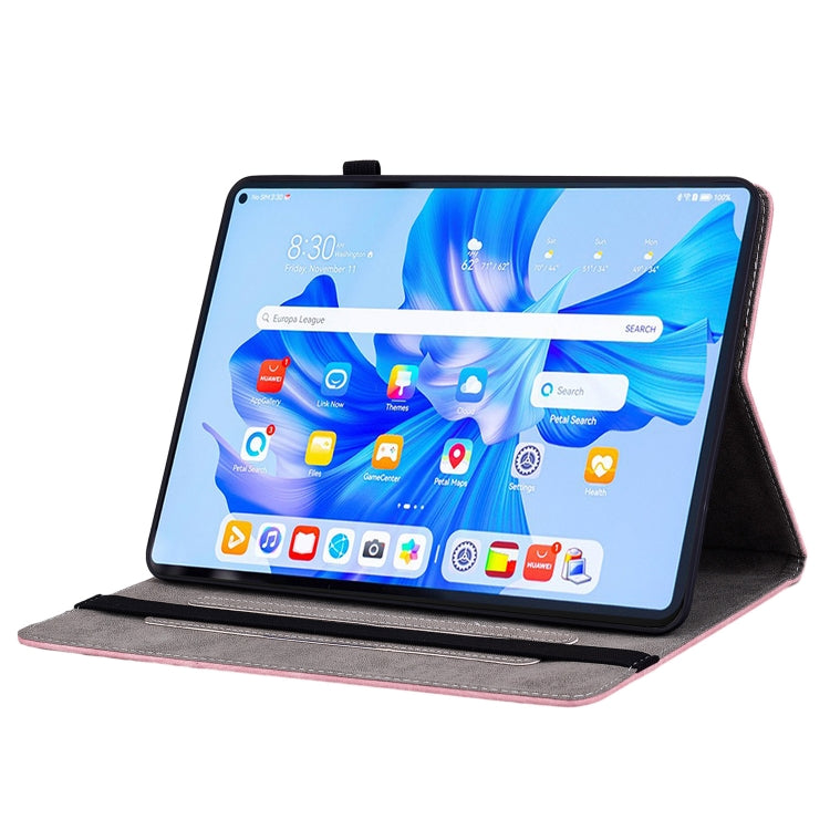 For Huawei MatePad Pro 11 2022 Butterfly Rose Embossed Leather Tablet Case(Pink) - Huawei Cases by PMC TechLife | Online Shopping South Africa | PMC TechLife | Buy Now Pay Later Mobicred