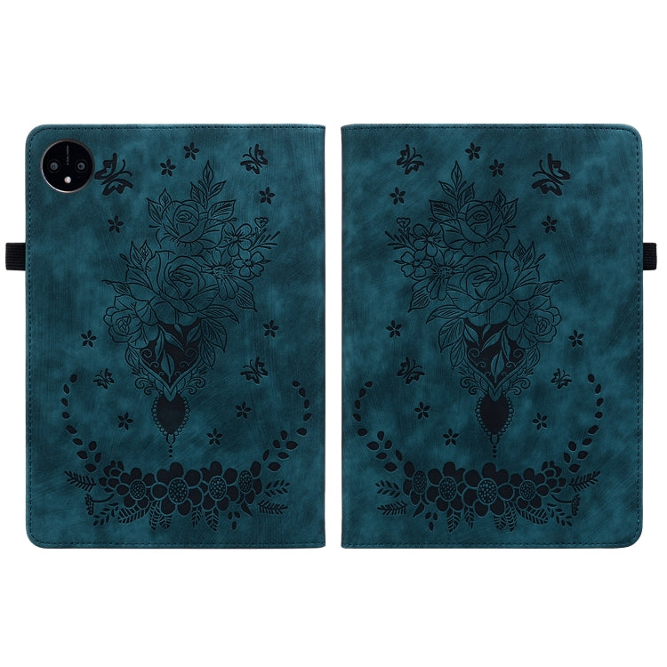 For Huawei MatePad Pro 11 2022 Butterfly Rose Embossed Leather Tablet Case(Dark Blue) - Huawei Cases by PMC TechLife | Online Shopping South Africa | PMC TechLife | Buy Now Pay Later Mobicred