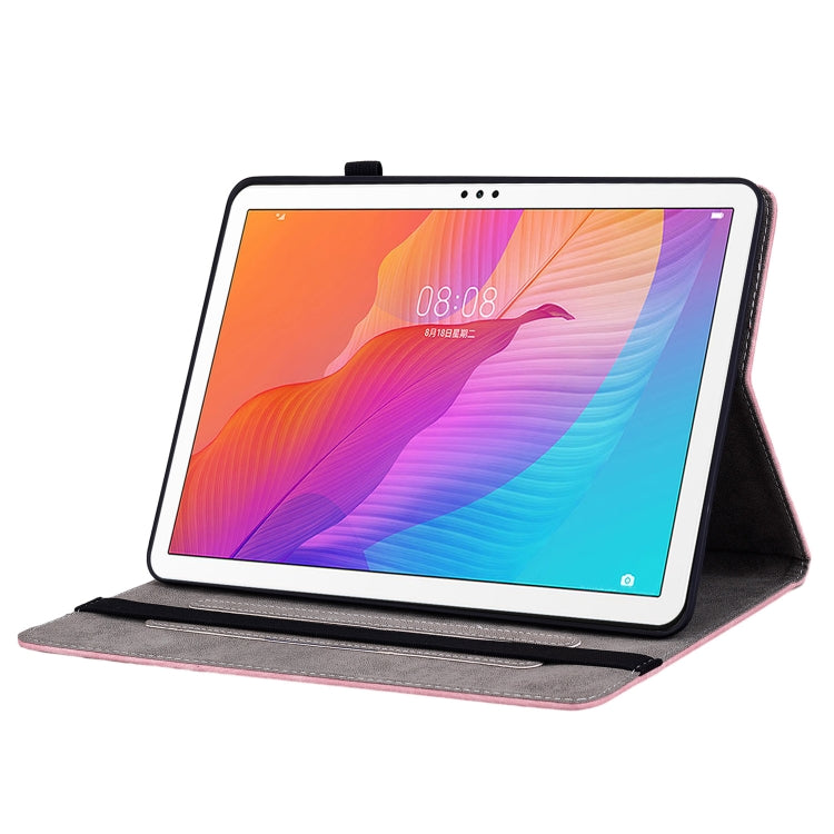 For Huawei MatePad T 10s / Enjoy Tablet 2 Butterfly Rose Embossed Leather Tablet Case(Pink) - Huawei Cases by PMC TechLife | Online Shopping South Africa | PMC TechLife | Buy Now Pay Later Mobicred